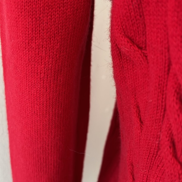 Talbots Red Nylon/Lambswool Blend Cable Knit Turtleneck Sz S - Picture 5 of 7
